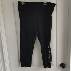 Victoria secret Black capri Leggings with White Script